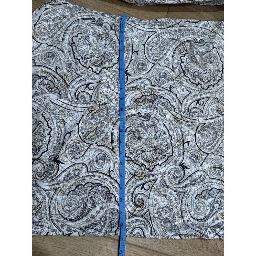 Etro Men’s Button Up Long Sleeve Dress Shirt Paisley 41 Large White - Picture 7 of 13